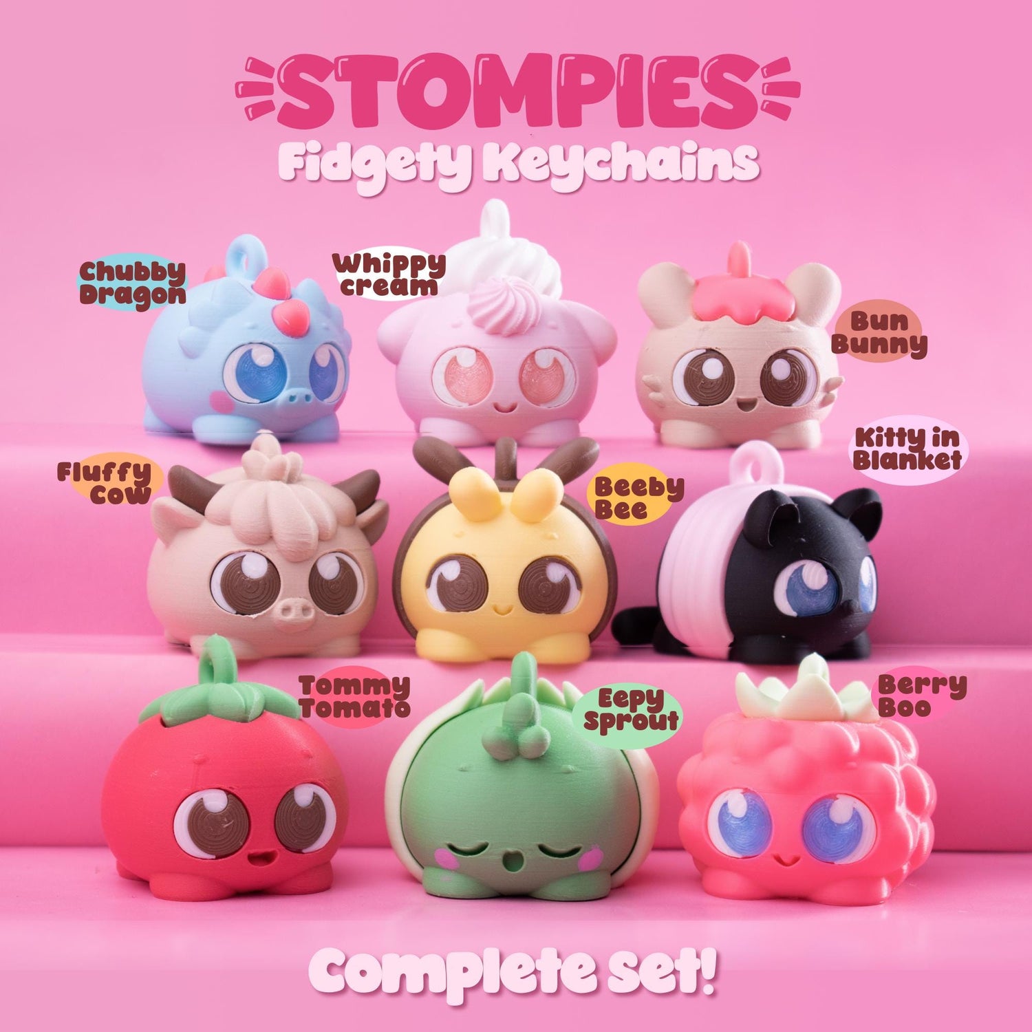 Stompies Fidgety Keychain | Collectible Desk & Bag Fidgets | Choose Your Stompie