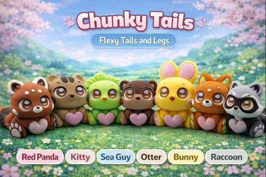 Chunky Tails | Flexi Tail & Legs | 3D Printed Collectible
